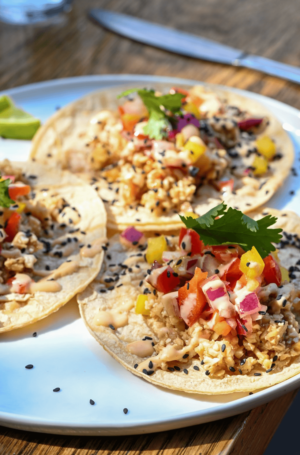 Roots Inn and Kitchen in sister bay door county vegetarian tacos featured in this door county itinerary